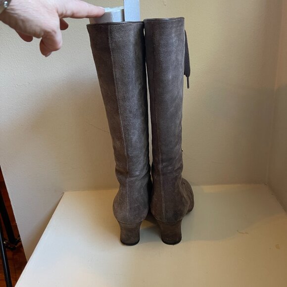Chie Mihara QUECHU Suede Vintage Lace Up Knee High Rounded Toe Boots 7 - Picture 6 of 15